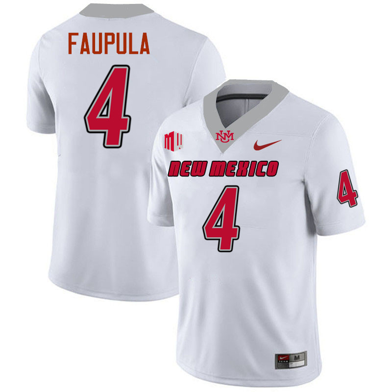 Takeshi Faupula UNM Lobos Jersey,New Mexico Lobos Football Jersey,Uniforms-White